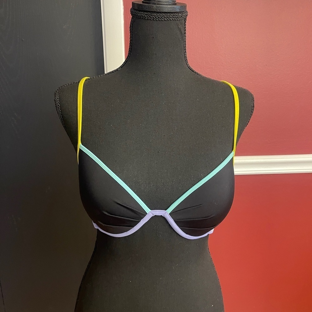 Victoria's Secret Black Bra with Colorful Straps